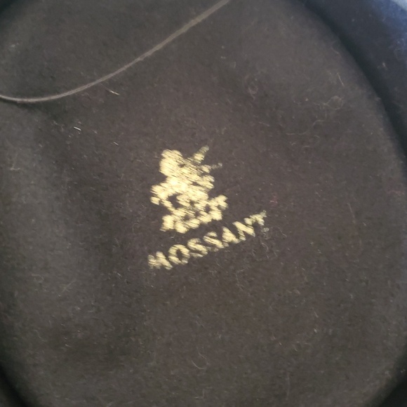 MOSSANT Aux Galleries Lafayette Paris Black Felt Old Style Aussie Women's Hat - Picture 5 of 5
